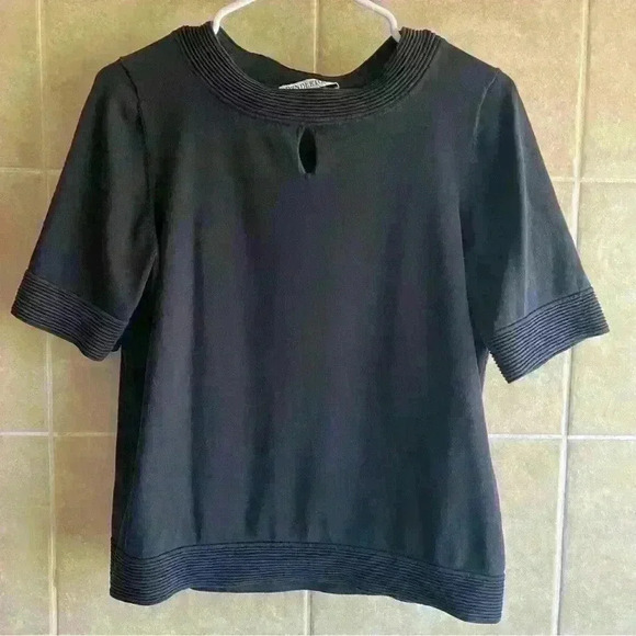 Pendleton Keyhole Silk Cotton Blend Short Sleeve Shirt Womens Large Old Money - Picture 1 of 9